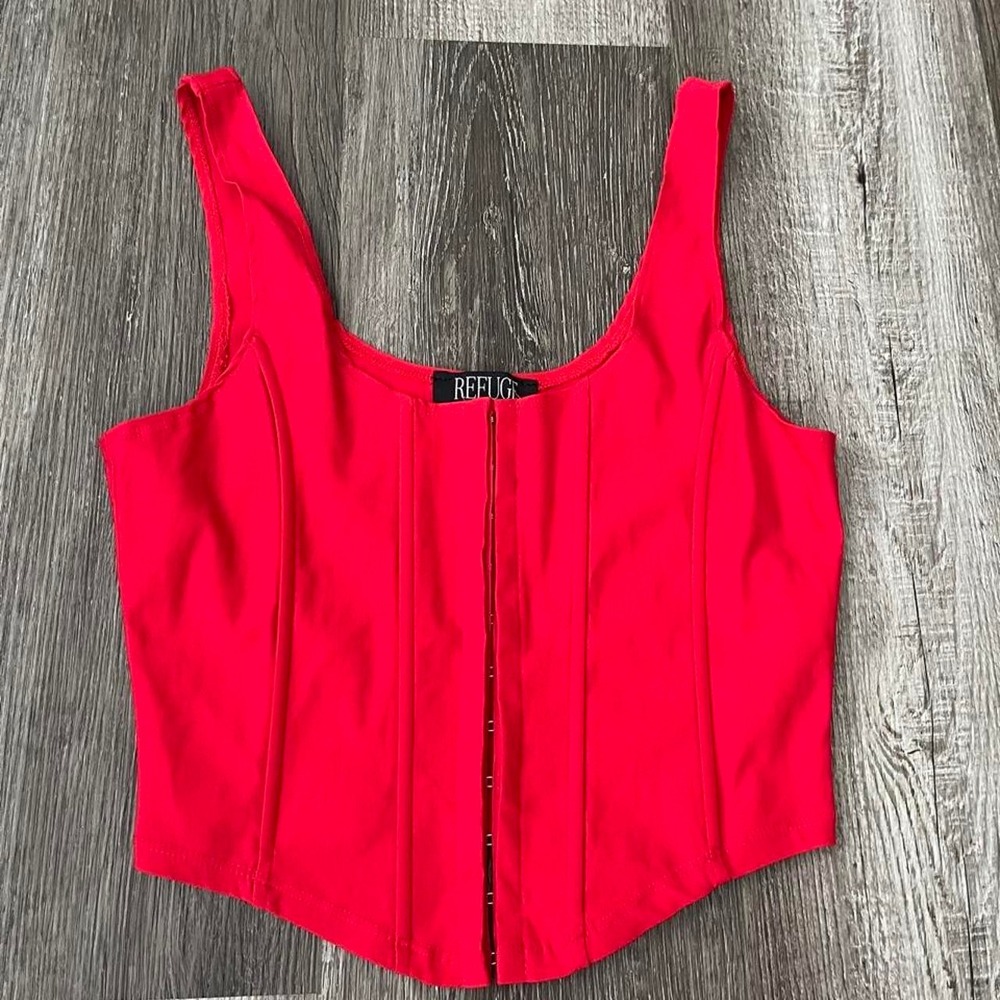 Red Corset Crop Top